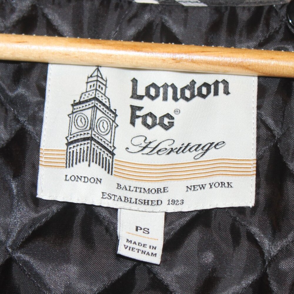 London Fog Heritage PS Black Long Trench Coat with Hood - Picture 7 of 16